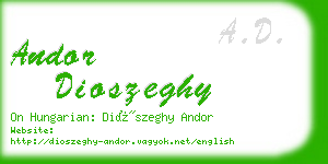 andor dioszeghy business card